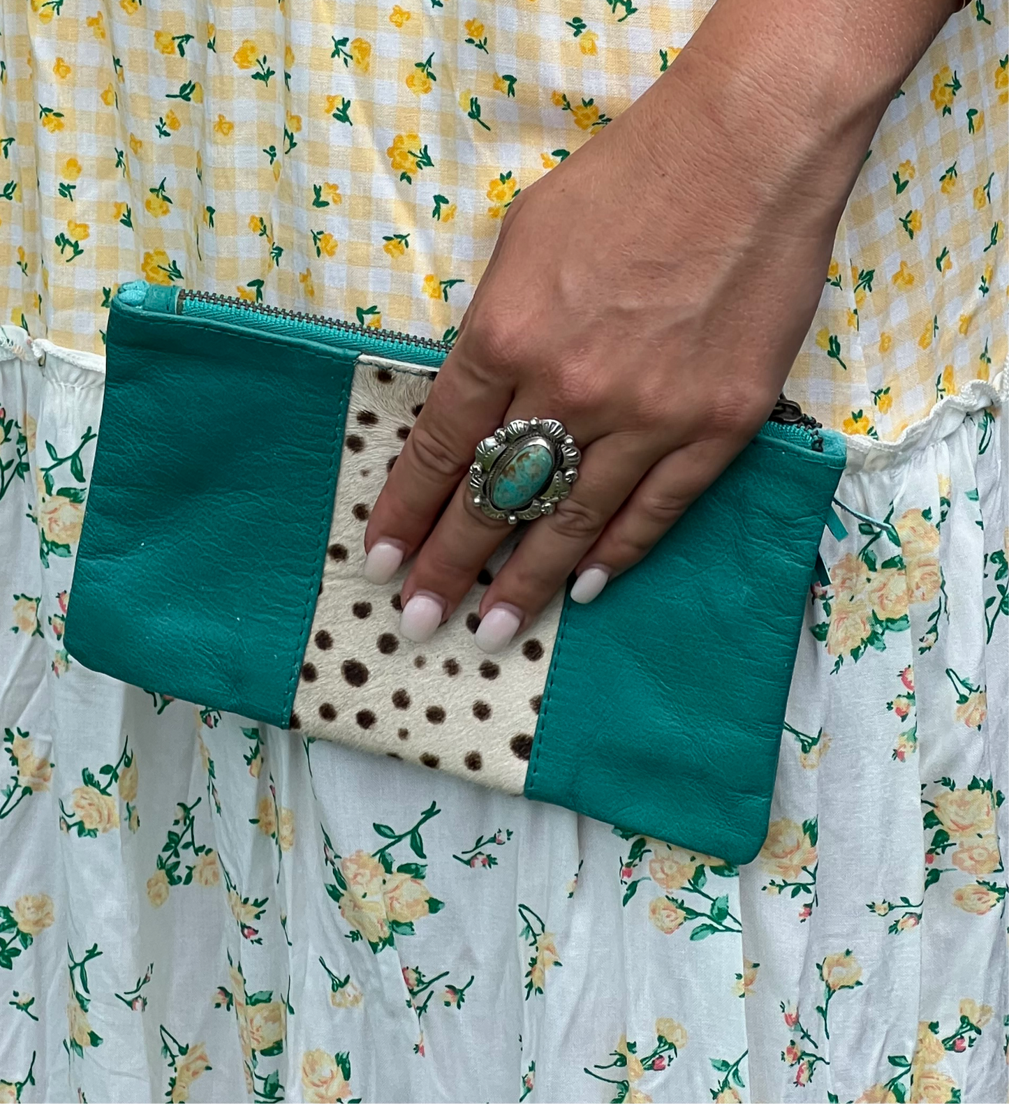 Cowhide purse