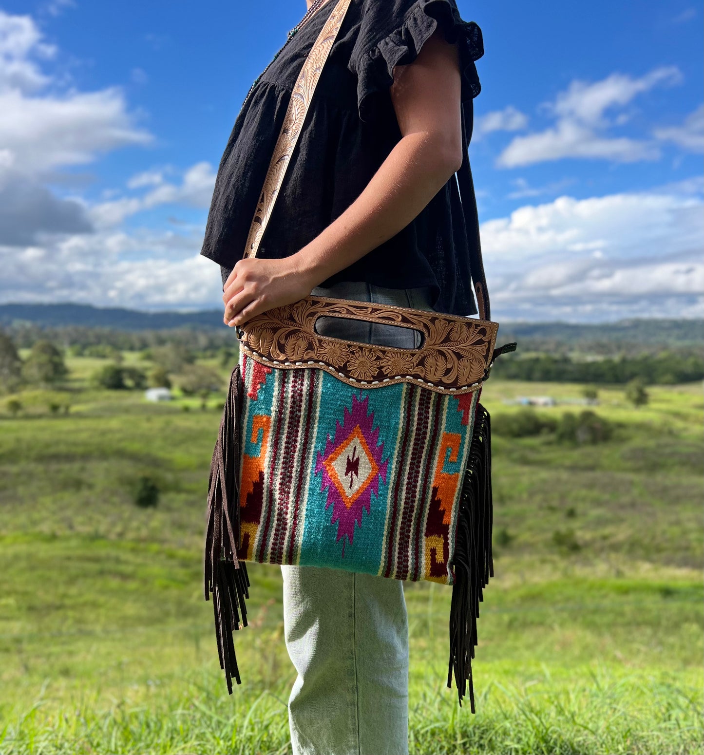 Aztec Saddle Blanket sling Bag