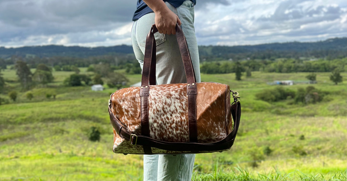 Overnight Cowhide Duffel Bag 004